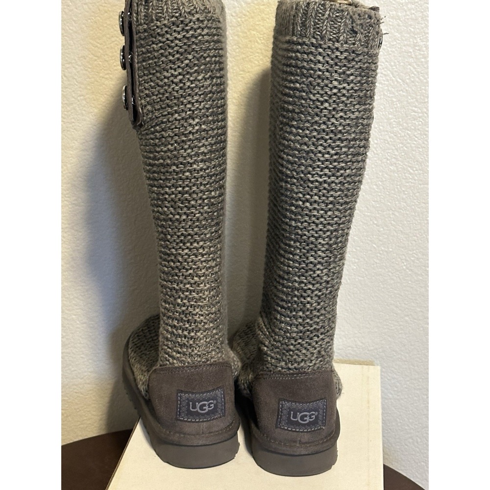 New UGG Australia Purl Cardy Knit Winter Boots UGGPURE Womens's US 6 EU 37 Gray - Picture 8 of 13